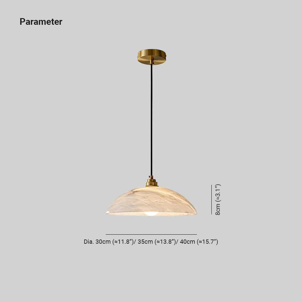Delin Dome Pendant Light Alabaster &Brass