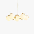 Pheva Curve Linear Chandelier Red&Silver