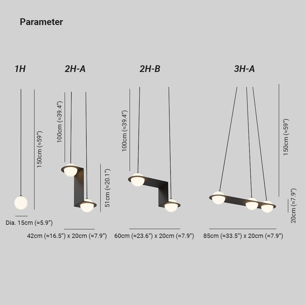 Selan Black Glass Pendant Lamp