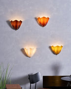 Petalia Glass Wall Sconce Art Deco LED Bedroom Living Room Hallway — Beige Green Brown Amber