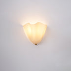 Petalia Glass Wall Sconce Art Deco LED Bedroom Living Room Hallway — Beige Green Brown Amber