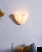 Petalia Glass Wall Sconce Art Deco LED Bedroom Living Room Hallway — Beige Green Brown Amber