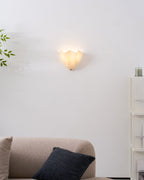 Petalia Glass Wall Sconce Art Deco LED Bedroom Living Room Hallway — Beige Green Brown Amber