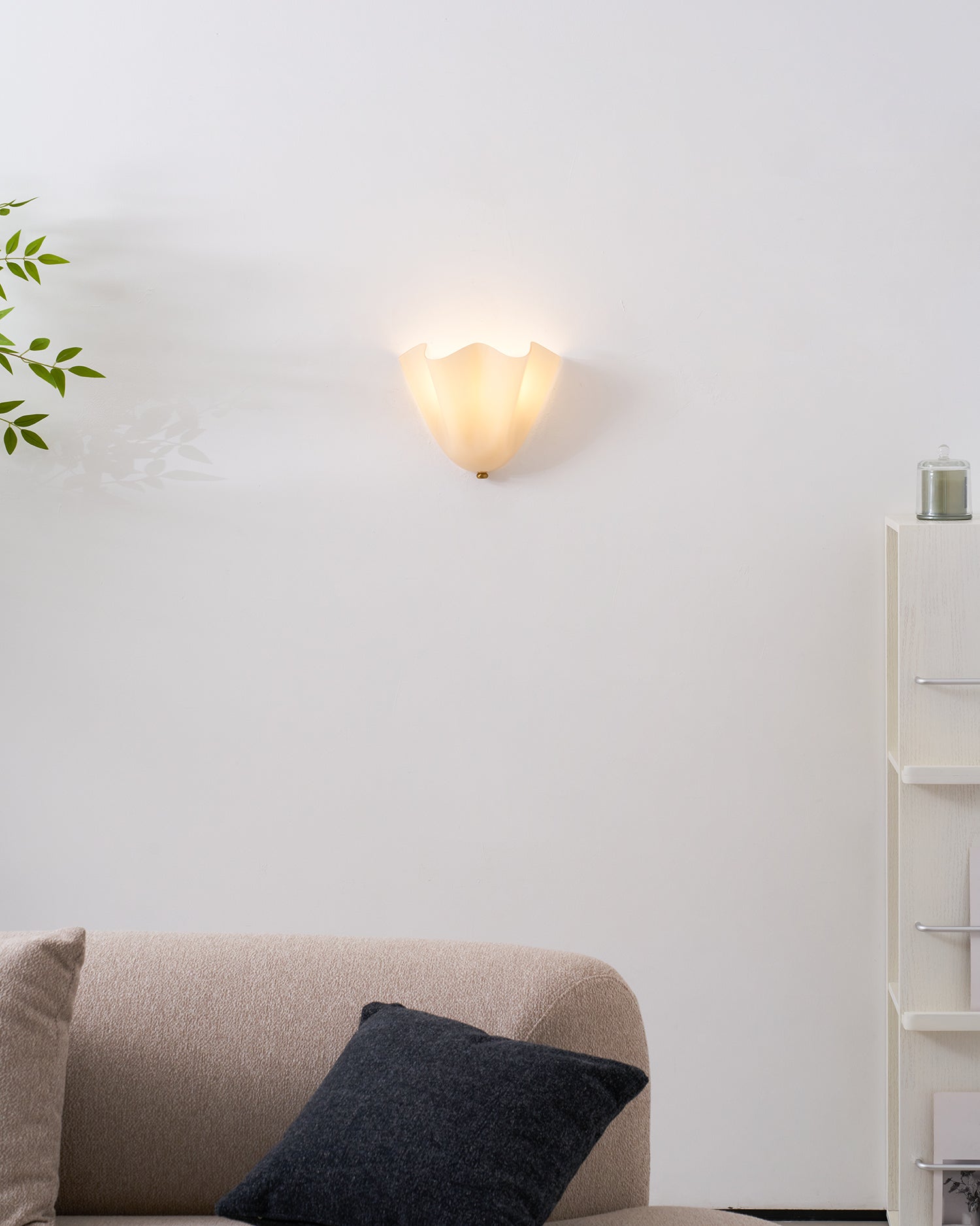 Petalia Glass Wall Sconce Art Deco LED Bedroom Living Room Hallway — Beige Green Brown Amber