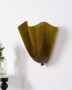 Petalia Glass Wall Sconce Art Deco LED Bedroom Living Room Hallway — Beige Green Brown Amber