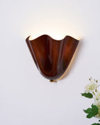 Petalia Glass Wall Sconce Art Deco LED Bedroom Living Room Hallway — Beige Green Brown Amber