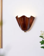 Petalia Glass Wall Sconce Art Deco LED Bedroom Living Room Hallway — Beige Green Brown Amber