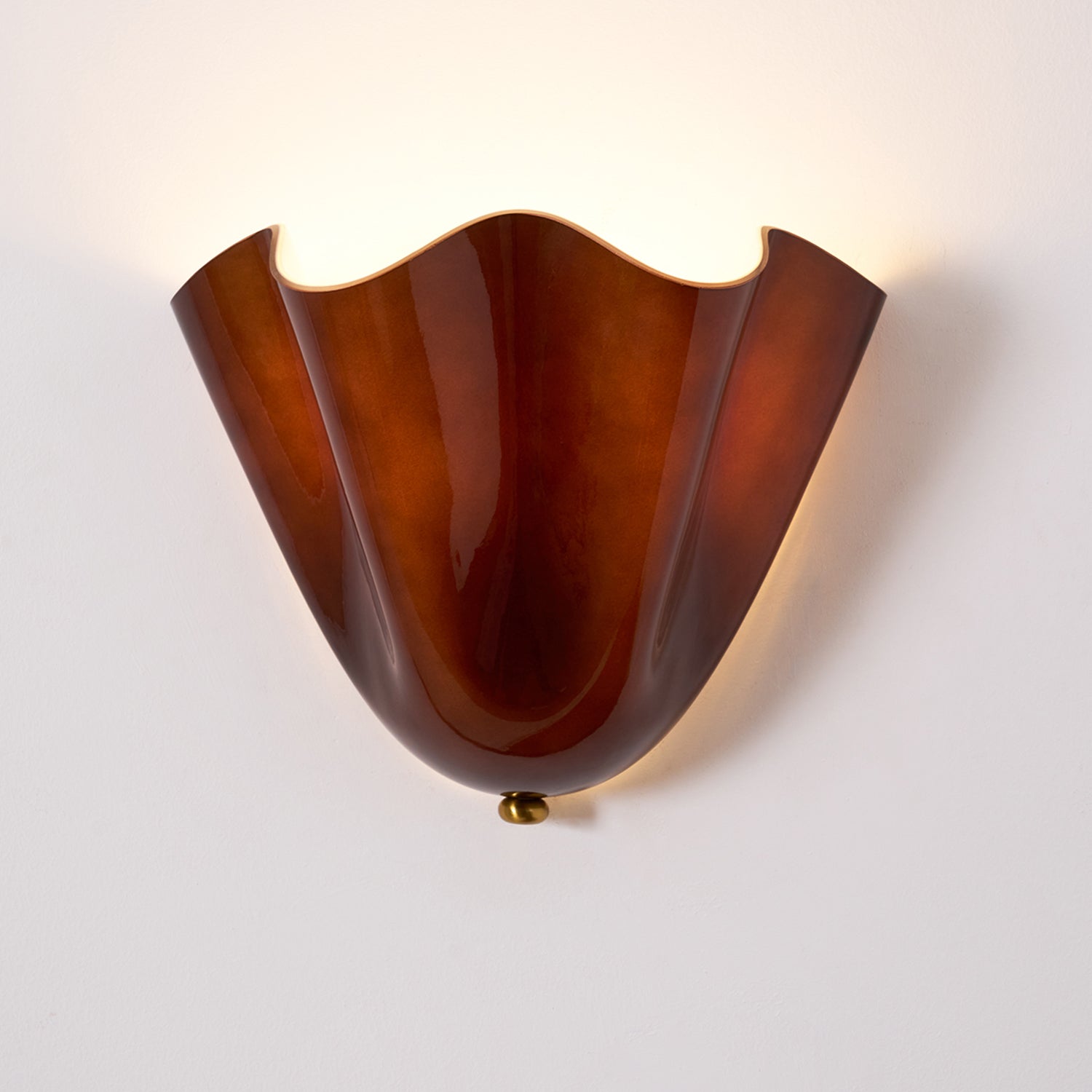 Petalia Glass Wall Sconce Art Deco LED Bedroom Living Room Hallway — Beige Green Brown Amber