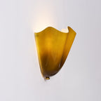 Petalia Glass Wall Sconce Art Deco LED Bedroom Living Room Hallway — Beige Green Brown Amber