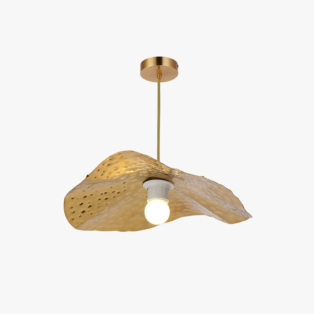 Arisha Natural Lotus Leaf Metal Pendant Light
