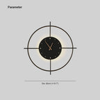 Glint Modern Round Wall Clock Lamp – Gold & Black