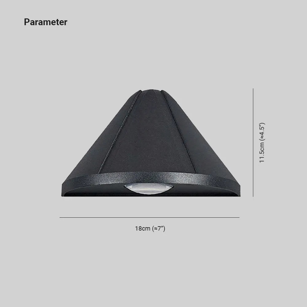 Ray Modern Black Cone-Shaped Metal Outdoor Wall Lamp