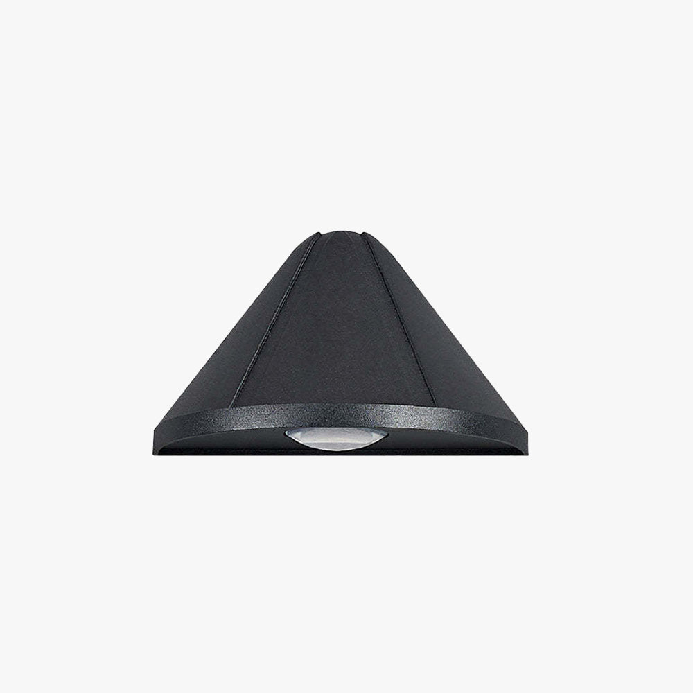 Ray Modern Black Cone-Shaped Metal Outdoor Wall Lamp