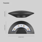 Ray Flying Saucer Outdoor Wall Lamp – Black Metal LED Light