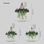 Arisha Retro LED Chandelier Black Metal Restaurant/Bar/Living Room