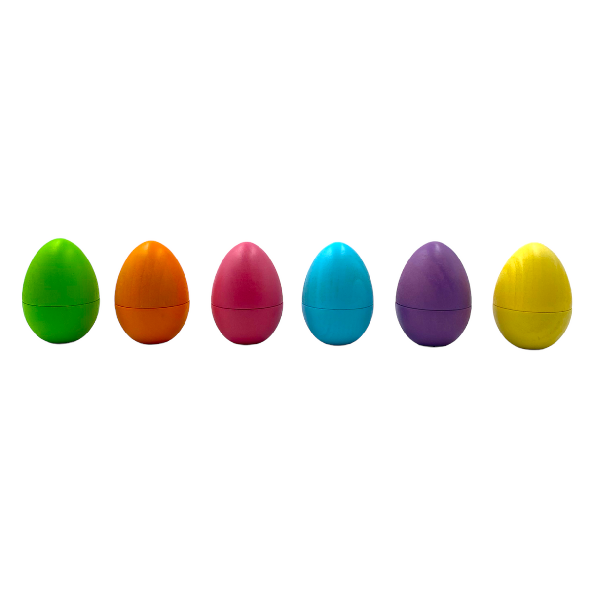6 Pcs Stained Magnetic Wooden Eggs In Pastel/macaron Colors details