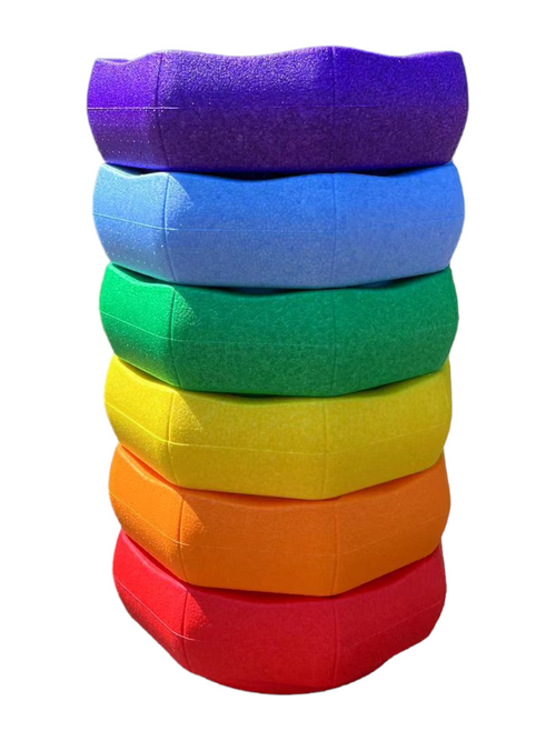6 Pieces Rainbow Stepping Stones Set