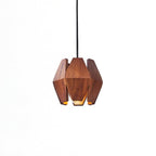 Pendant Lamp Geometric Wood Shade Warm Glow Nordic Minimalist Accent