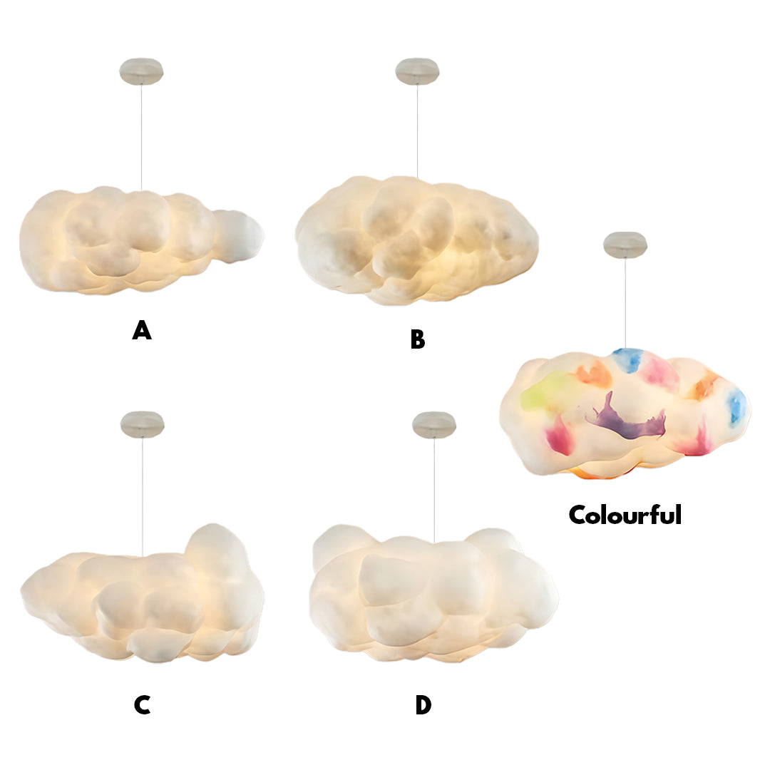 Cloud Pendant Light Modern 3D Design Fabric LED Ceiling Bedroom Living Room — Single to Sets of 8