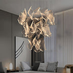 ZEPHYR Acrylic Wave Chandelier Remote Dimmable Dining Room Living Room — 6 to 35 Lights