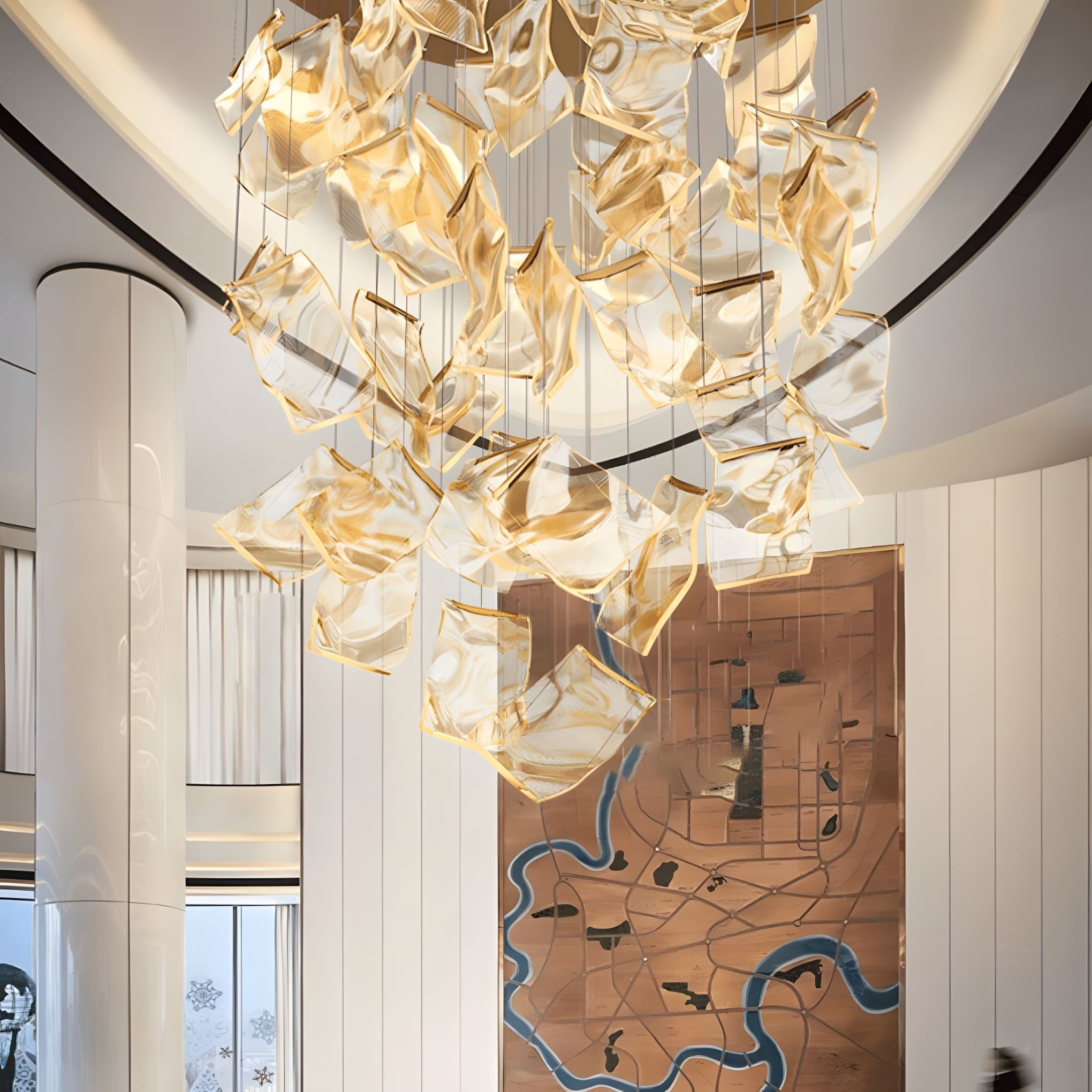 ZEPHYR Acrylic Wave Chandelier Remote Dimmable Dining Room Living Room — 6 to 35 Lights