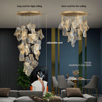 ZEPHYR Acrylic Wave Chandelier Remote Dimmable Dining Room Living Room — 6 to 35 Lights
