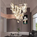 ZEPHYR Acrylic Wave Chandelier Remote Dimmable Dining Room Living Room — 6 to 35 Lights