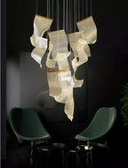 ZEPHYR Acrylic Wave Chandelier Remote Dimmable Dining Room Living Room — 6 to 35 Lights
