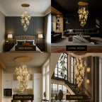 ZEPHYR Acrylic Wave Chandelier Remote Dimmable Dining Room Living Room — 6 to 35 Lights