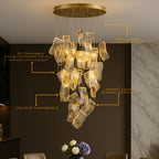 ZEPHYR Acrylic Wave Chandelier Remote Dimmable Dining Room Living Room — 6 to 35 Lights
