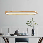 Veon Contemporary Oval Wooden Pendant Light