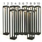 Modern Black Aluminum Solar Pathway Bollard Light IP65 Outdoor Garden Driveway — Singles to 8-Pack