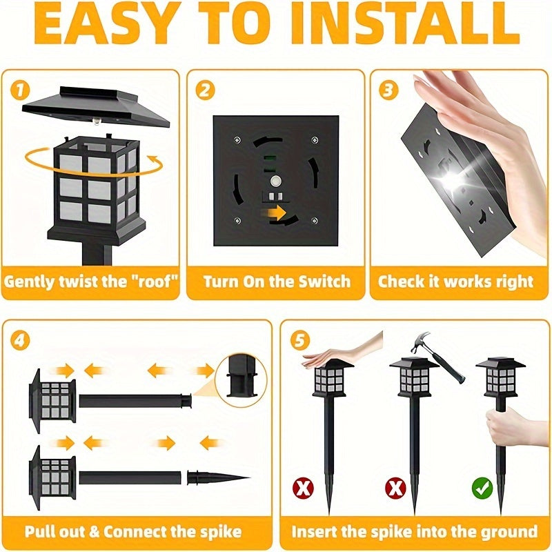 Solar Pathway Lights Waterproof Auto On-Off LED Outdoor Garden Patio IP44 — 6, 12 & 24-Pack