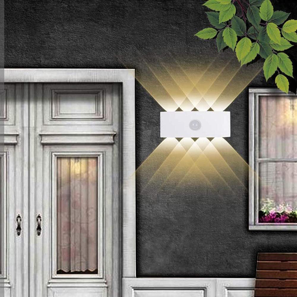Ray Modern Minimalist Metal LED Wall Lamp with Up and Down Lighting, Black/White
