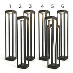 Modern Black Aluminum Solar Pathway Bollard Light IP65 Outdoor Garden Driveway — Singles to 8-Pack