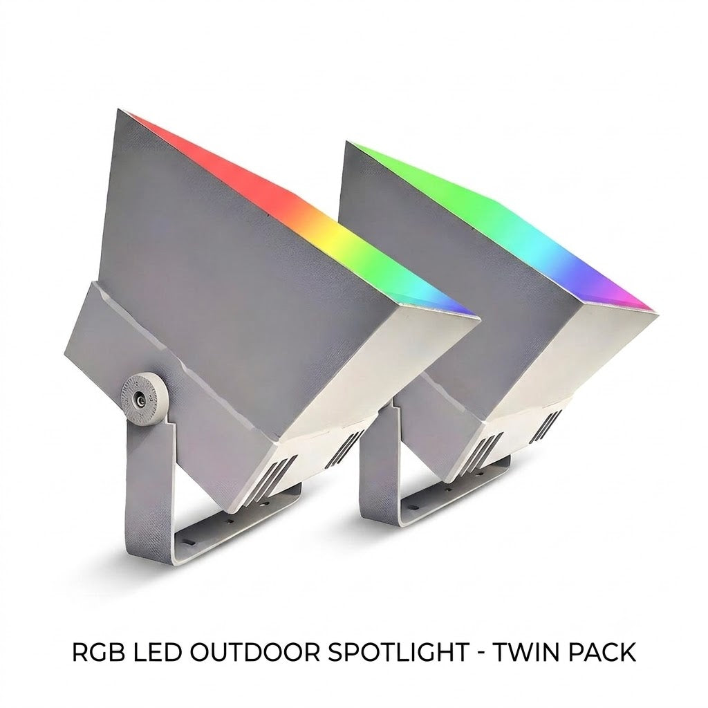 Outdoor RGB LED Spot Light 30W Waterproof Hardwired Landscape Tree Lighting — Singles to 8-Pack