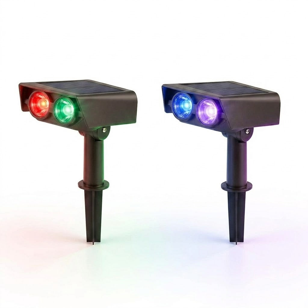 Solar Multi-Zoom Spotlight Waterproof LED Landscape Garden Tree — Warm White & RGB Singles to 4-Pack