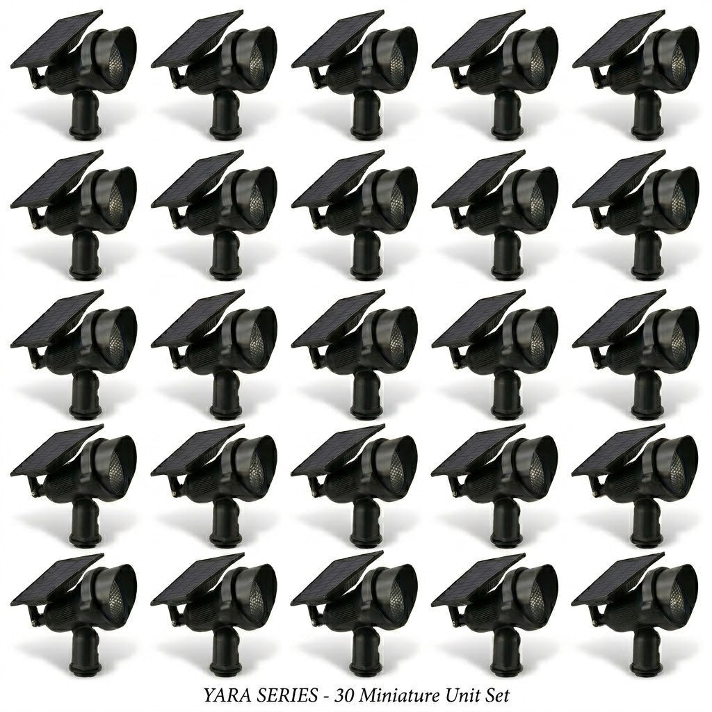 Solar Lawn Spotlights Adjustable Outdoor Tree Accent Light Aluminum — Warm White & RGB Sets