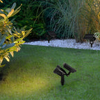 Waterproof RGB Solar Ground Spike Spotlight LED Tree Accent Outdoor — Warm White Singles to 8-Pack