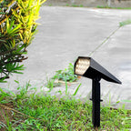 Solar Flood Spike Light Adjustable Angle Aluminum Glass Landscape Outdoor — Warm White Sets