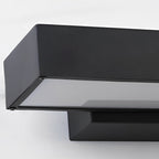 LED Linear Wall Light Outdoor Black Rectangle Motion Sensor Hardwired