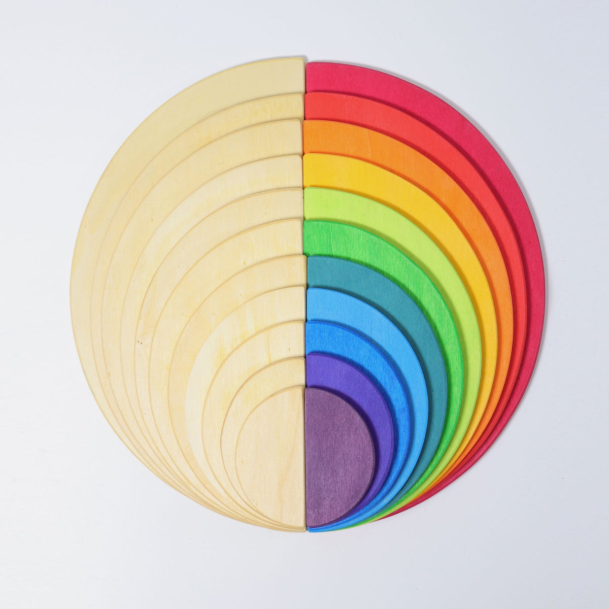 Rainbow Handcrafted Wooden Semicircles -  Building Set | Waldorf| Open-Ended Play