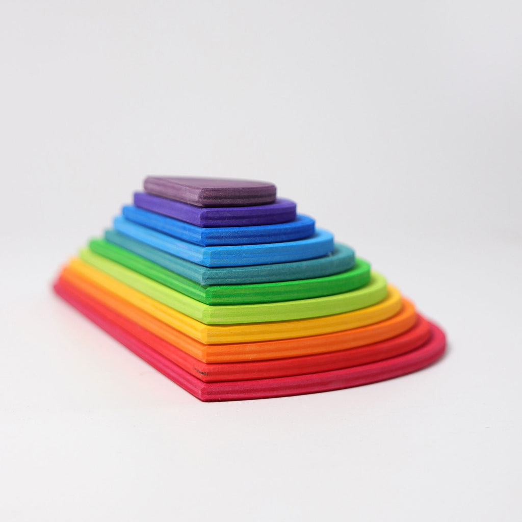 Rainbow Handcrafted Wooden Semicircles -  Building Set | Waldorf| Open-Ended Play