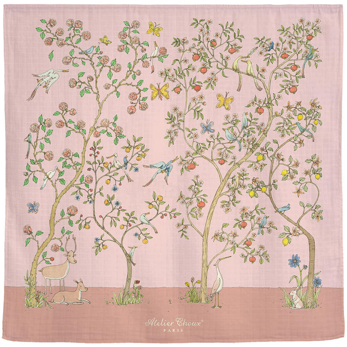 Organic Swaddle Blanket In Bloom Pink