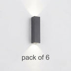 Outdoor Rectangular Up-Down LED Wall Light IP65 Waterproof Minimalist Hardwired — Black Singles & Sets