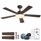 Smart WiFi Ceiling Fan with LED Light App Alexa Google Control 3CCT Dimmable 6-Speed DC Motor — 52 to 60 Inch