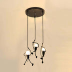 Miro Retro Modern Iron Man Pendant Light, Black