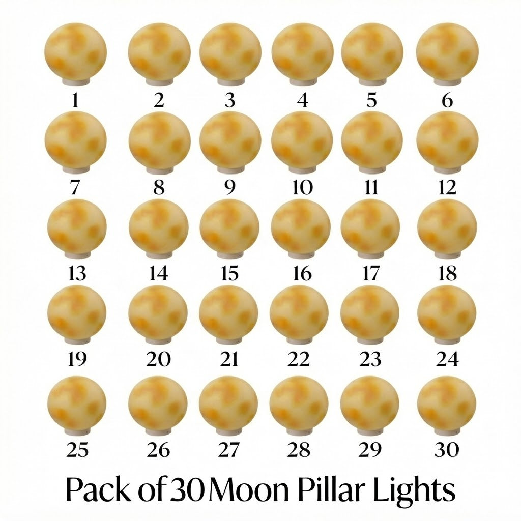 Moon-Shaped Outdoor Pillar Light LED Solar & Hardwired Driveway Garden — 8 to 16 Inch Sets