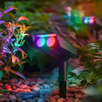 Solar Multi-Zoom Spotlight Waterproof LED Landscape Garden Tree — Warm White & RGB Singles to 4-Pack