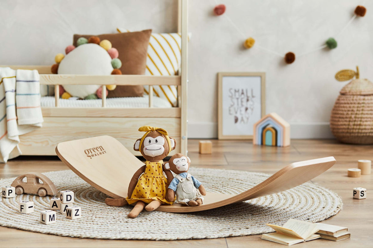 Large Wooden Balance Board (With Coloured Felt)